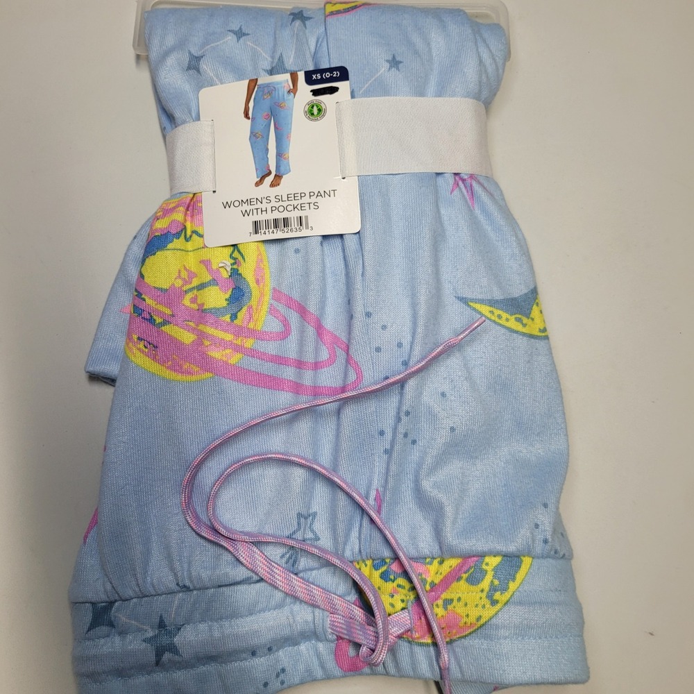 NWT Briefly Stated Womens Sleep Pant Bright Galaxy Blue XS 0-2 Pockets UZ03900BG